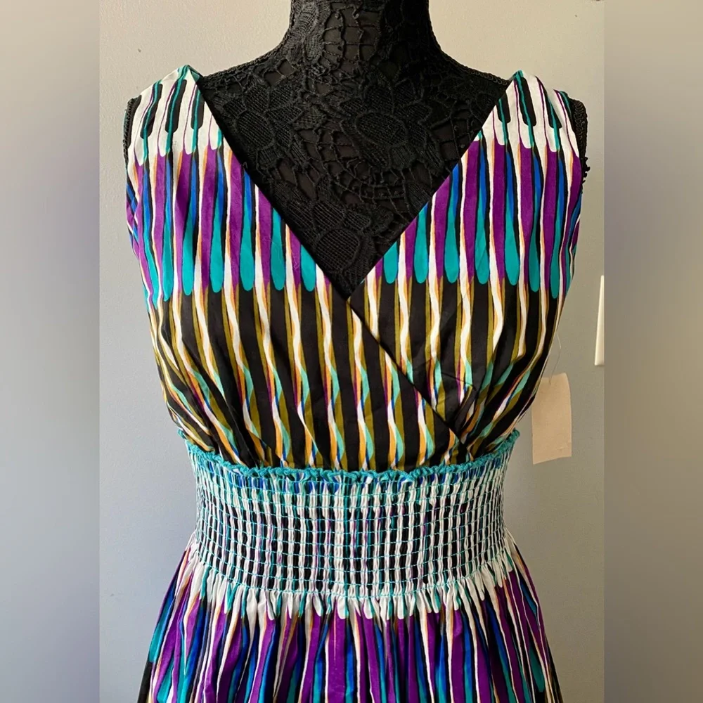 Coldwater Creek Printed Cotton Day Dress. Size 12. NWT. - Picture 1 of 6